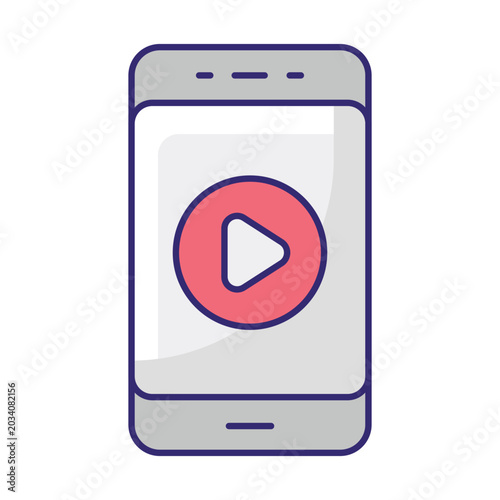 Mobile Video Vector icon which can easily modify or edit