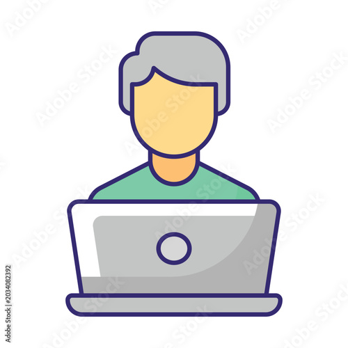Programmer Vector icon which can easily modify or edit