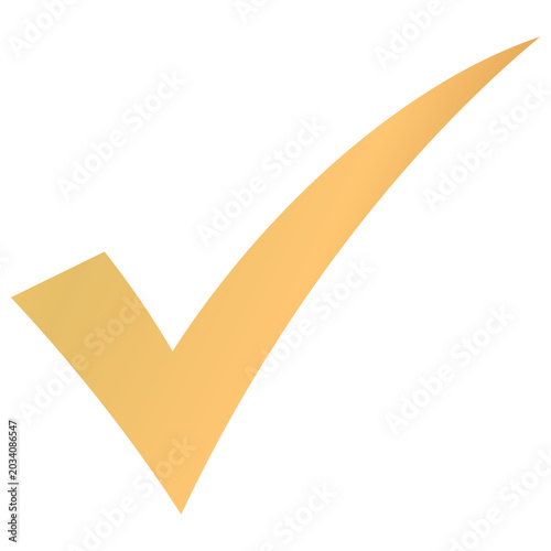 Luxury gold tick mark icon, correct and success concept