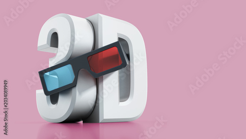 Foto 3D text and glasses