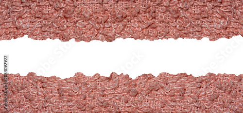 Distressed Pink Fabric Border Frame with Rough Grunge Edges and Copy Space