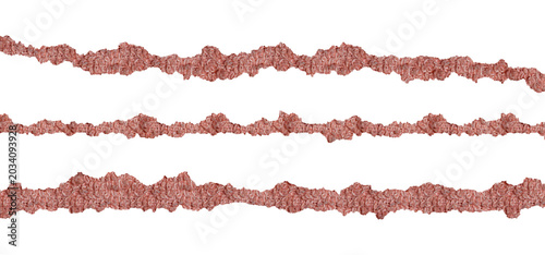 Pink Distressed Fabric Strip Elements with Rough Torn Grunge Edges