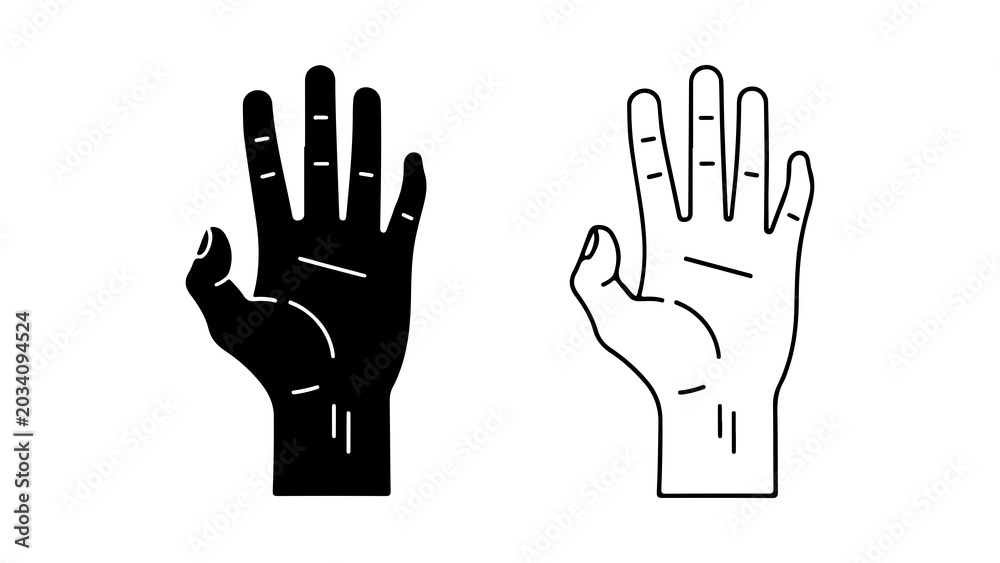 Fototapeta premium Minimalist Human Hand Gesture Vector Icon Set