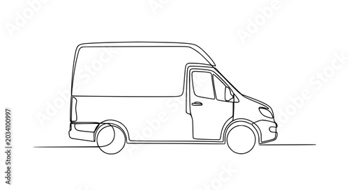 Photos Simple line drawing of a van.