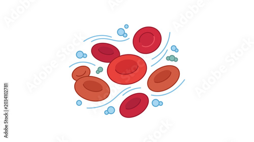 Bild auf Leinwand Red Blood Cells Illustration