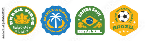 Quadro su tela Brazil stickers, badges, patches collection