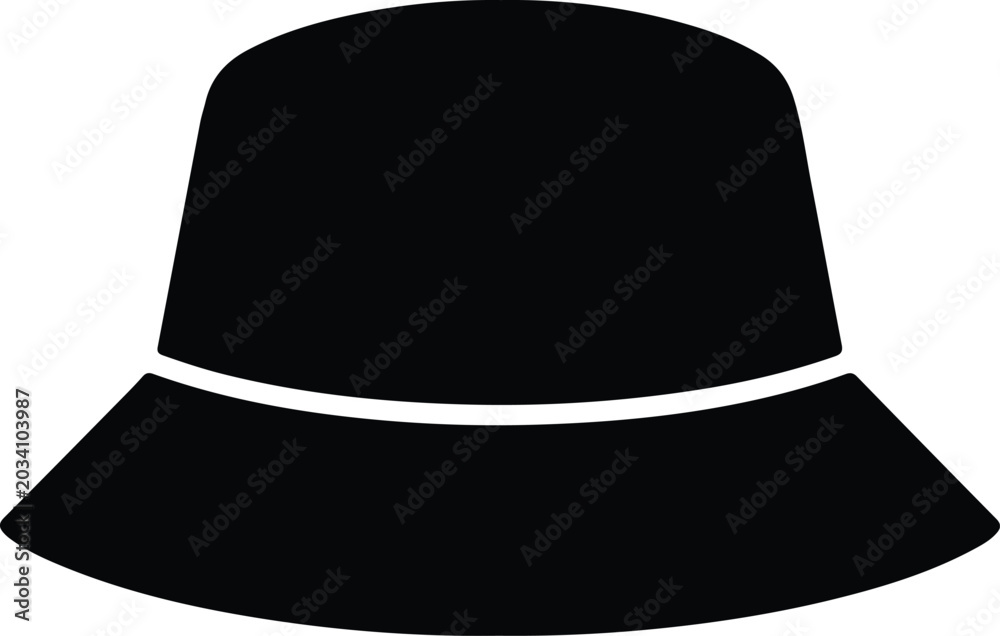 Fototapeta premium Silhouette vector bucket hat fashion accessory design