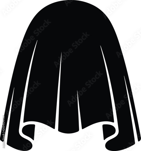 Konstfotografi Silhouette vector flowing fabric draped over abstract object design
