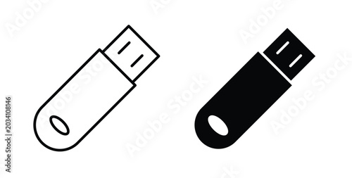 usb drive icon for ui and web, Vector pictogram