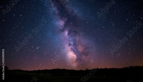 Brilliant Milky Way Stretching Across the Infinite Night Sky