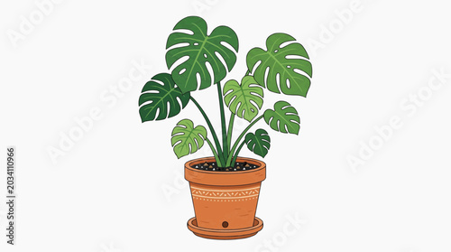 Flat Illustration Indoor Plant Pot