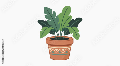 Flat Illustration Indoor Plant Pot