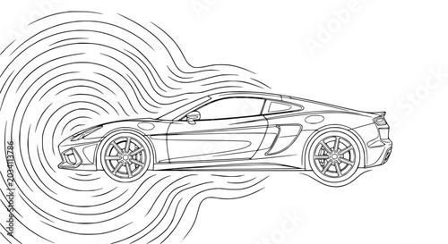 Tableau sur toile Speeding sports car in motion blur.