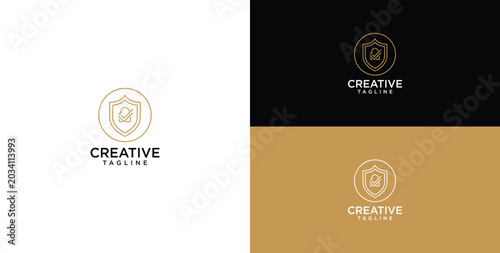 Photos Elegant shield and key emblem representing security, protection, and trust for a