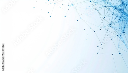 Blue digital data network on white background right.