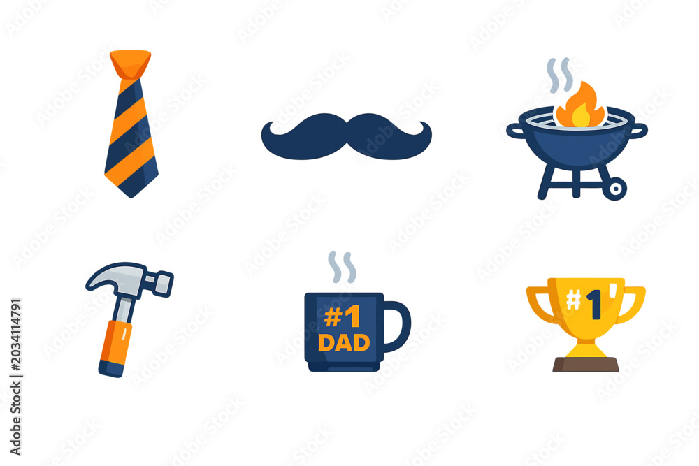 Fototapeta premium Iconos del Día del Padre