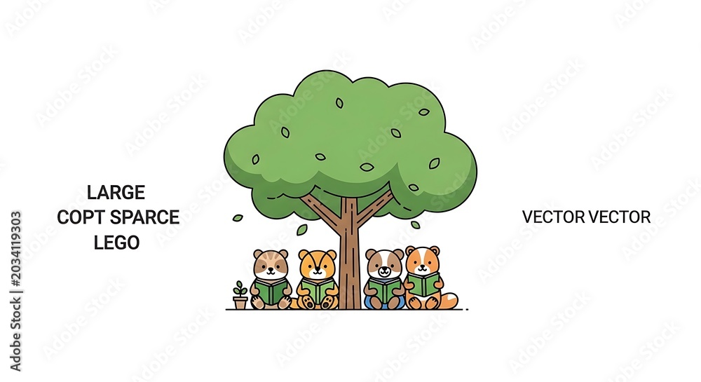 Obraz premium Lego animals sitting under tree.