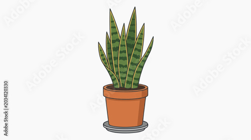 Flat Illustration Indoor Plant Pot