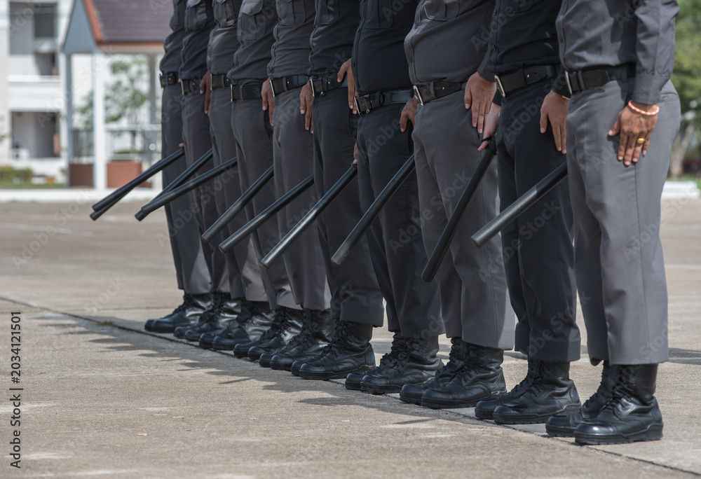 Fototapeta premium Riot police control the crowd training