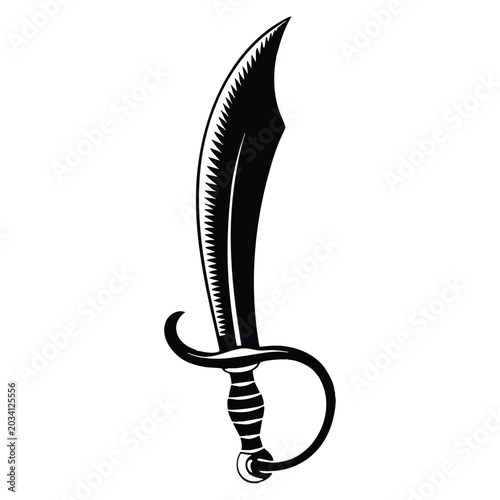 Fotografie Filibuster sword pirate saber icon isolated on white