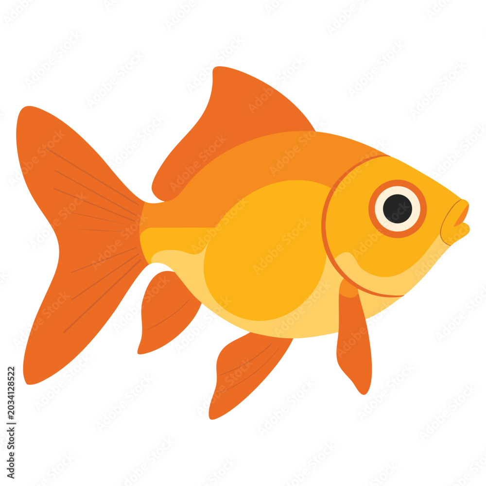 Obraz premium Flat vector lucky charm fish icon inspired by Japan neko and Chinese fortune symbols. Perfect for cultural, decorative, and lucky themed designs