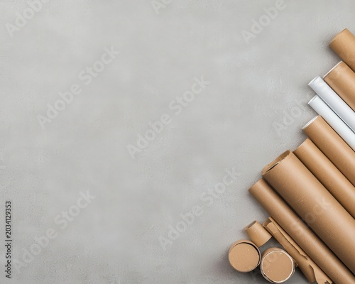 Product design table featuring modular items made from recycled components
