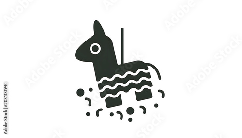 Fotografía PiÃ±ata Horse Icon with Wavy Patterns and Dots Featuring Festive, Celebration, P