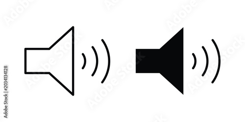 Schilderij op canvas volume button icon collection, linear icons set with solid style