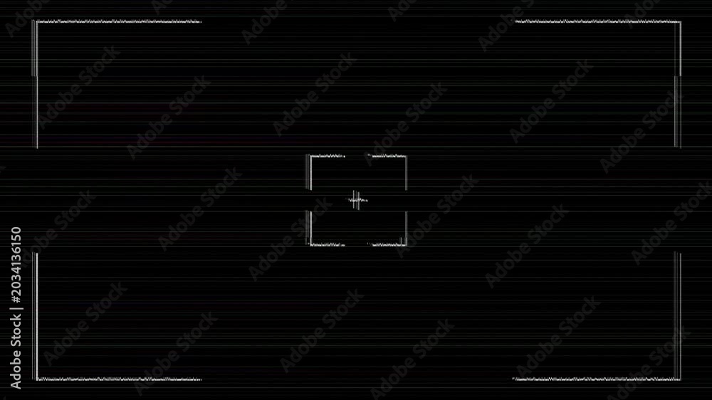 Glitch Camera Frame Overlay with Horizontal Scan Lines and Digital ...