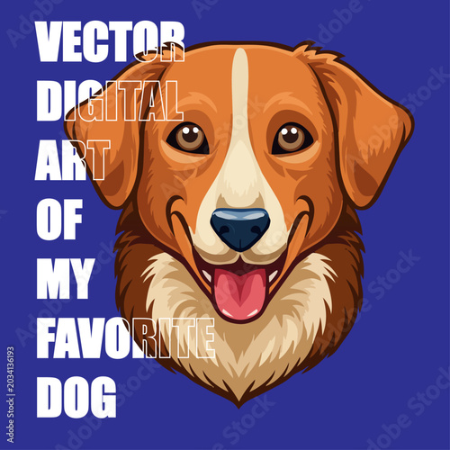 Cute dog face mascot vector illustration for t-shirt design.