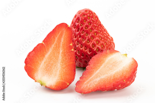 Fotografie Strawberries on White Background