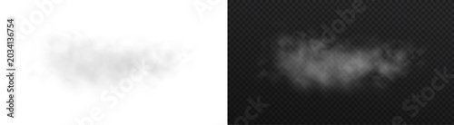 Quadro em tela Minimal White Cloud Shapes Isolated on Transparent Background for Modern UI Desi