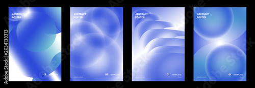 Abstract gradient vector poster set with purple geometric backgrounds, modern minimal cover layouts, circle shapes, checker grid, concentric lines, dark bars and futuristic graphic designs.