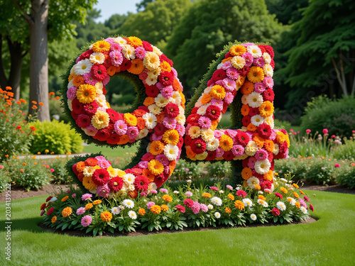 number 94 made from flowers