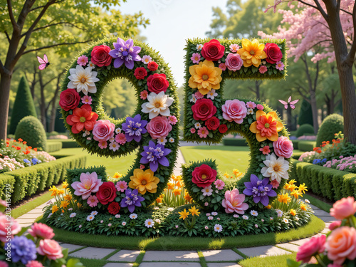 number 95 made from flowers