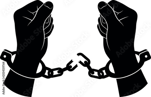 Tablou pe pânză Broken Chains Symbolizing Freedom and Liberation.