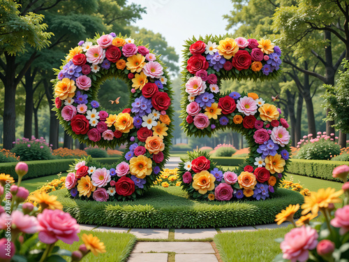 number 95 made from flowers