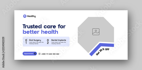 Medical Healthcare Facebook Cover web banner design template