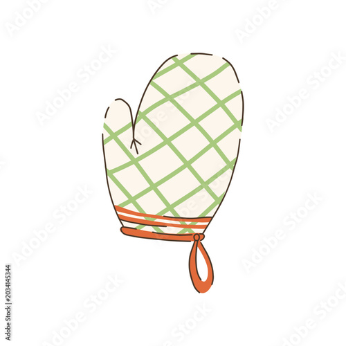 Oven mitt flat vector illustration for kitchen safety