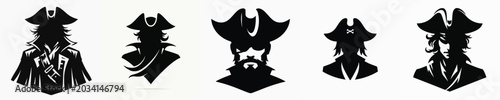 Fotografie Vector silhouette of a pirate