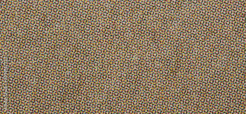 CMYK Halftone Dot Pattern on Printed Paper Macro Texture Background