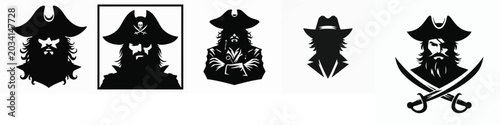 Tableau sur toile Vector silhouette of a pirate