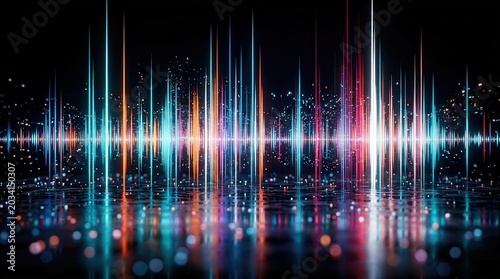 Abstract audio waveform visualization representing anomaly detection in audio signals.