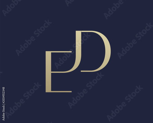 Bild auf Leinwand ED or DE letter logo icon design