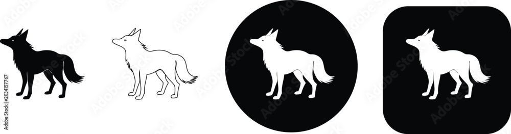Fototapeta premium Running roadrunner silhouette and outline on white background, bird animal