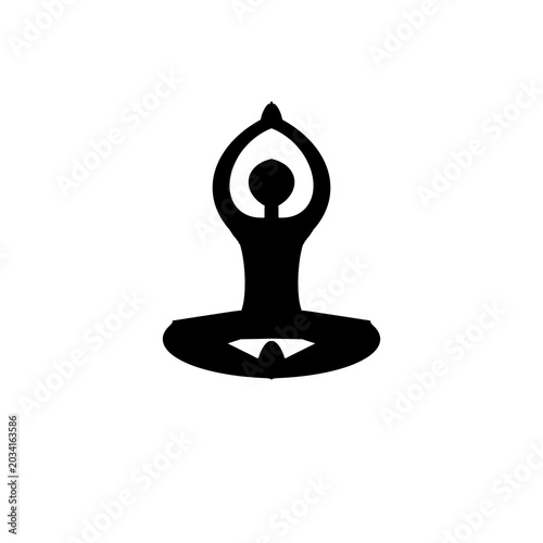 Minimal hand-sketched yoga meditation pose, peaceful stretching exercise artwork with modern aesthetic
