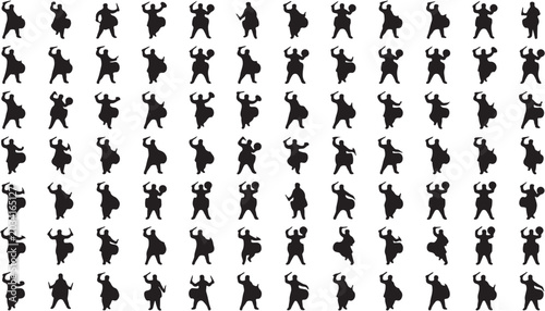 Tableau sur toile Many people dancing in unison movement.