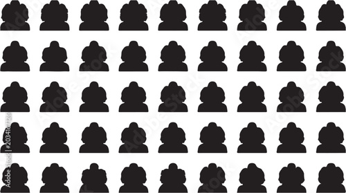 Photos A repeating pattern of black silhouette figures.