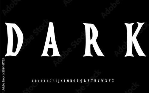 Dark Minimal Gothic Font Alphabet – Elegant Sharp Serif Typeface for Luxury Branding, Cinematic Posters, Fashion Editorials & Modern Dark Typography Design