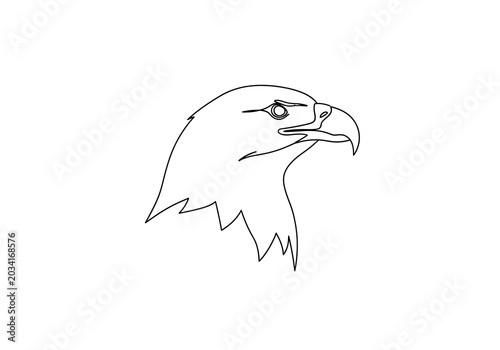Minimalist Line Drawing of Eagle Head Illustration.
